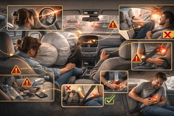 Segurança dentro do carro: hábitos comuns que podem causar ferimentos graves em uma colisão
