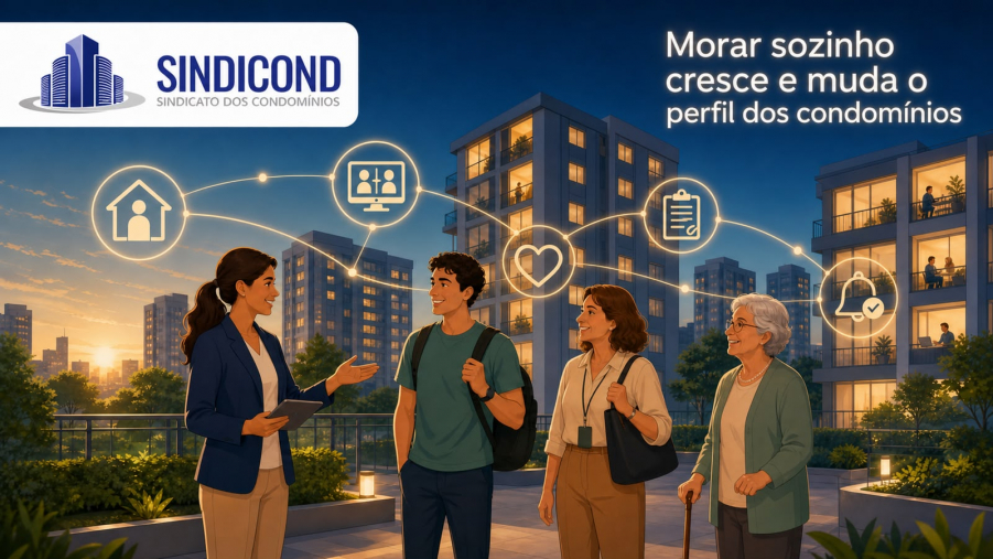 Morar sozinho cresce e muda o perfil dos condomínios.