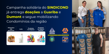 Campanha solidária do SINDICOND já entrega doações a Guariba e Dumont e segue mobilizando condomínios da região