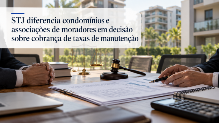 STJ diferencia condomínios e associações de moradores em decisão sobre cobrança de taxas de manutenção